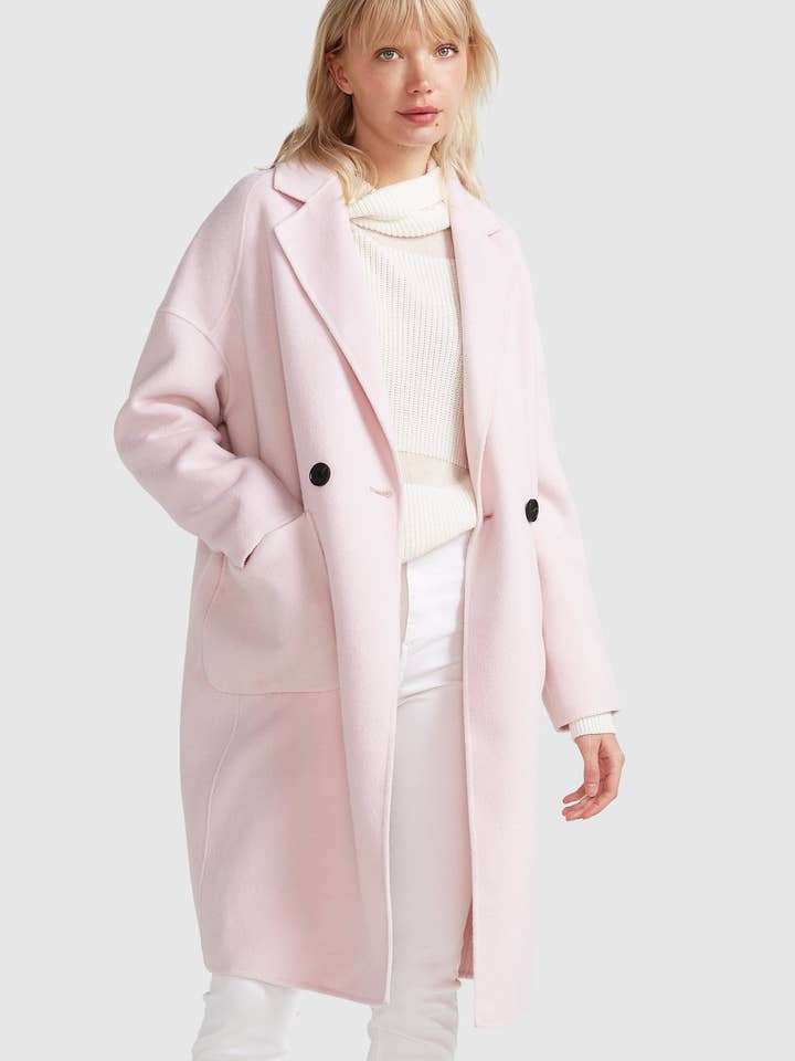 belle & bloom - Wholesale Coat - Women's - Publisher Double-Breasted Wool Blend Coat