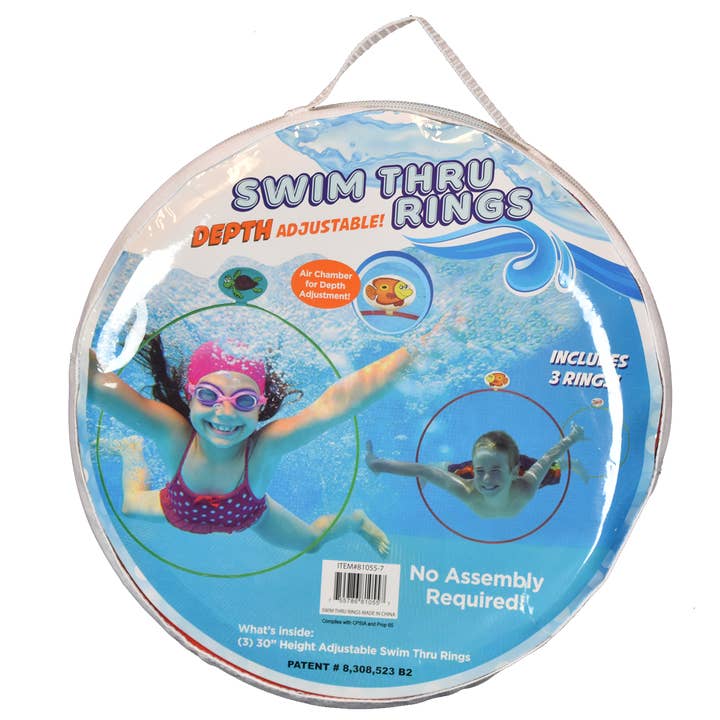 Stream Machine - Wholesale Beach/Pool Toy - Kids & Baby - Water Sports Swim Thru Rings: 3-Pack Adjustable Pool Toys