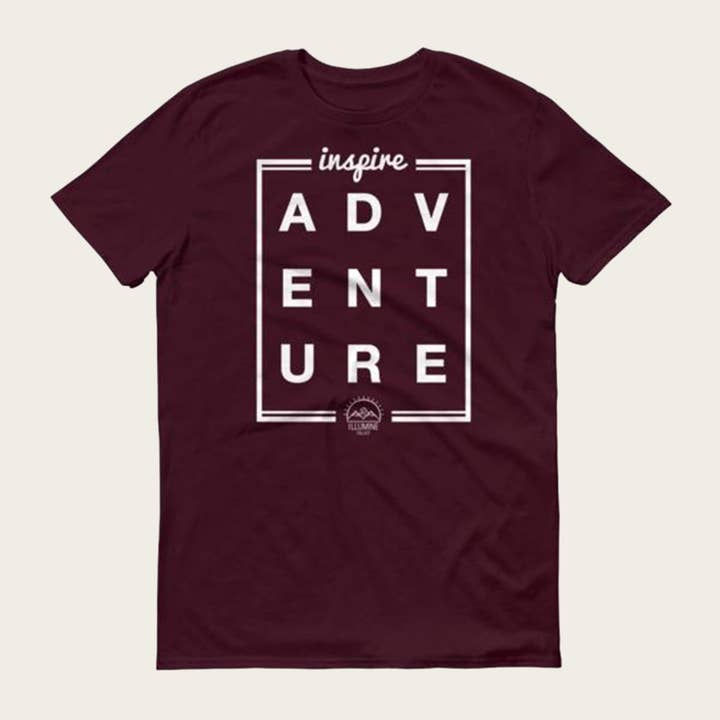 Inspire Adventure Tee - Maroon for wholesale by Illumine Collect