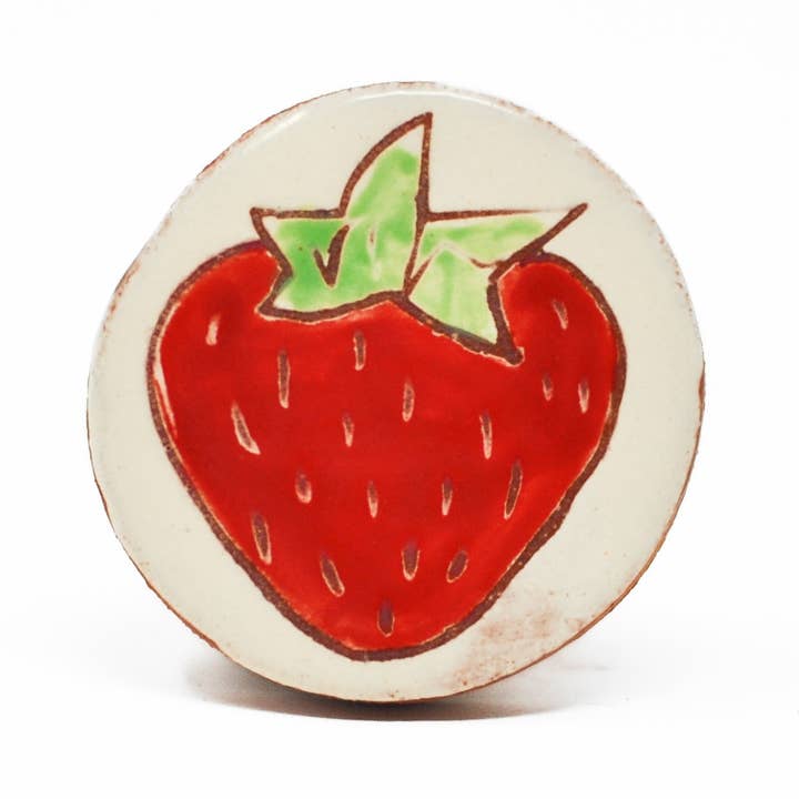 Strawberry Circle Magnet for wholesale by Jenny Sue