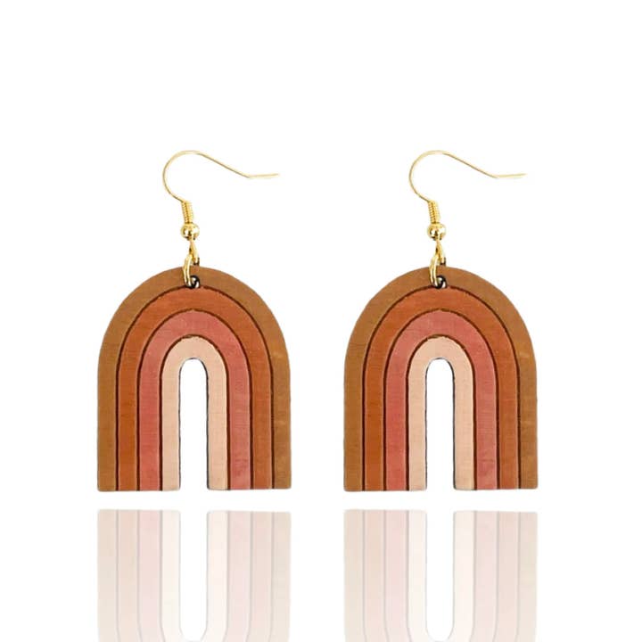 Large Boho Rainbow Arch Earrings for wholesale by Hudson and Birch
