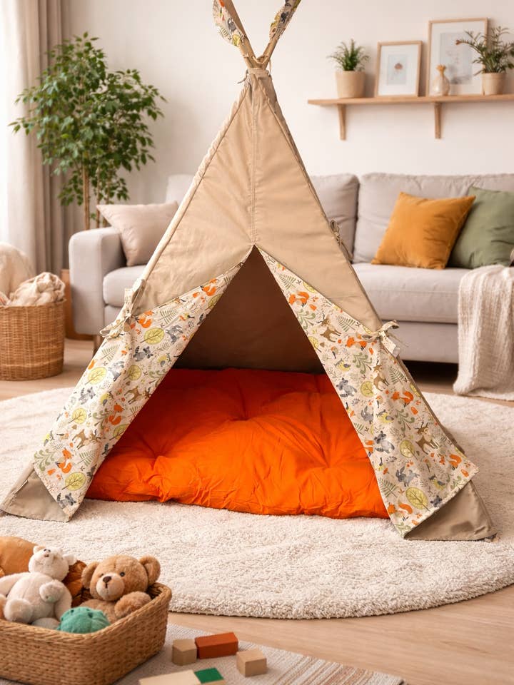 Teepee Enchantement Forestier pour enfants taille moyenne avec fenêtre pour la vente par The Teepee Store