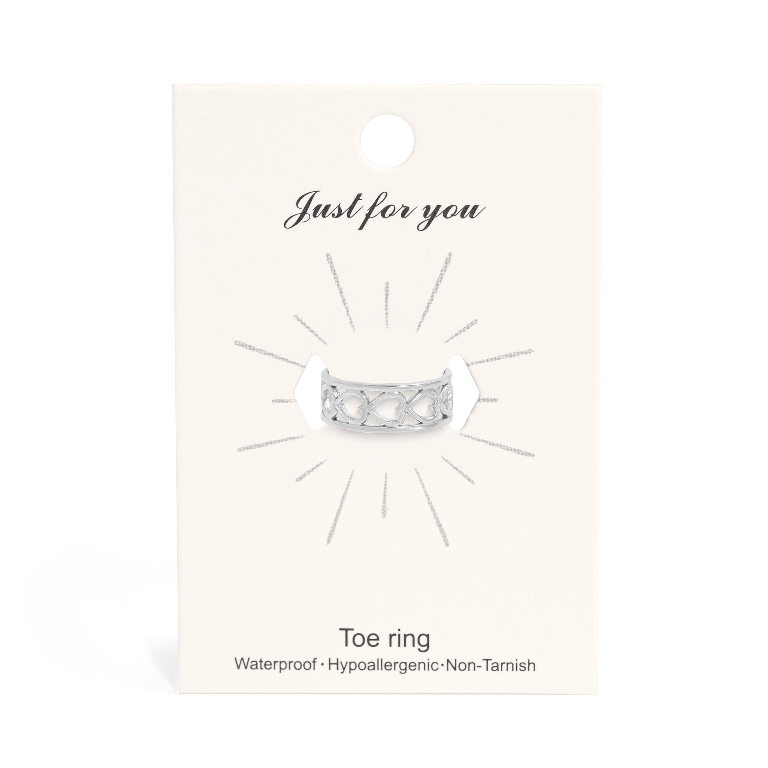 WJW – Großhandel Band/Stapelring – 18K Gold PVD Edelstahl Horizontaler Herz-Zehenring2