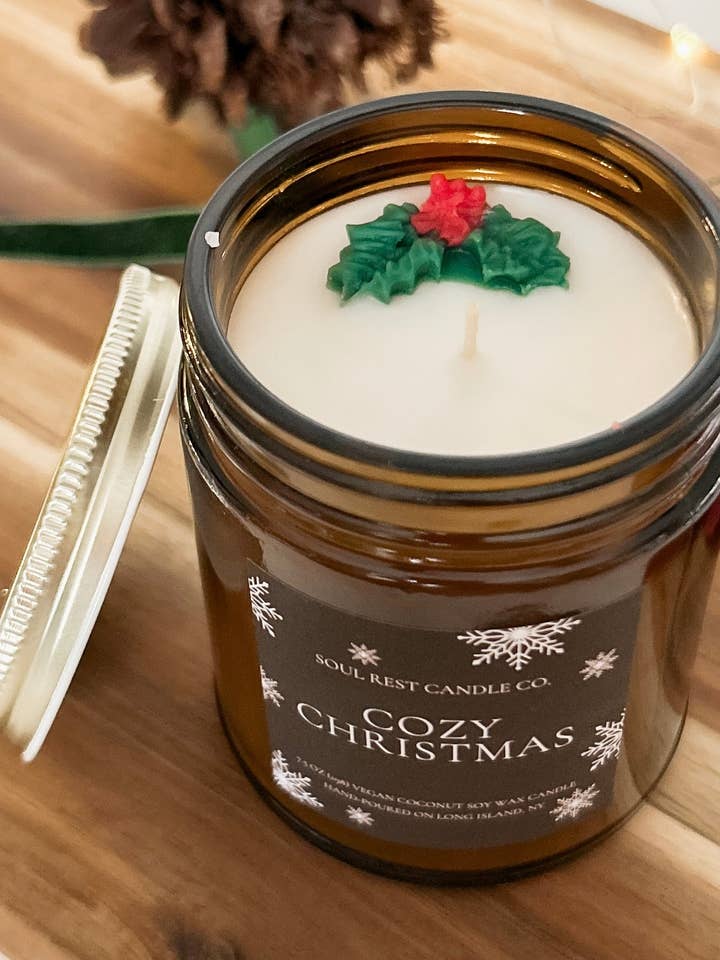 Cozy Christmas 7.5 oz Candle for wholesale by Soul Rest Candle Co.