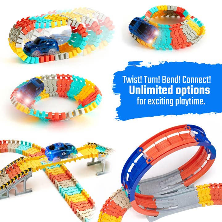JitteryGit - Wholesale Toy Set - Kids - FlashTrack Glow in the Dark Racing & Building Track Set