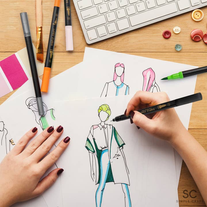 Zulay Kitchen - Wholesale Marker - 36 Colored Dual Tip Brush Pens – Markers for Drawing & Art4