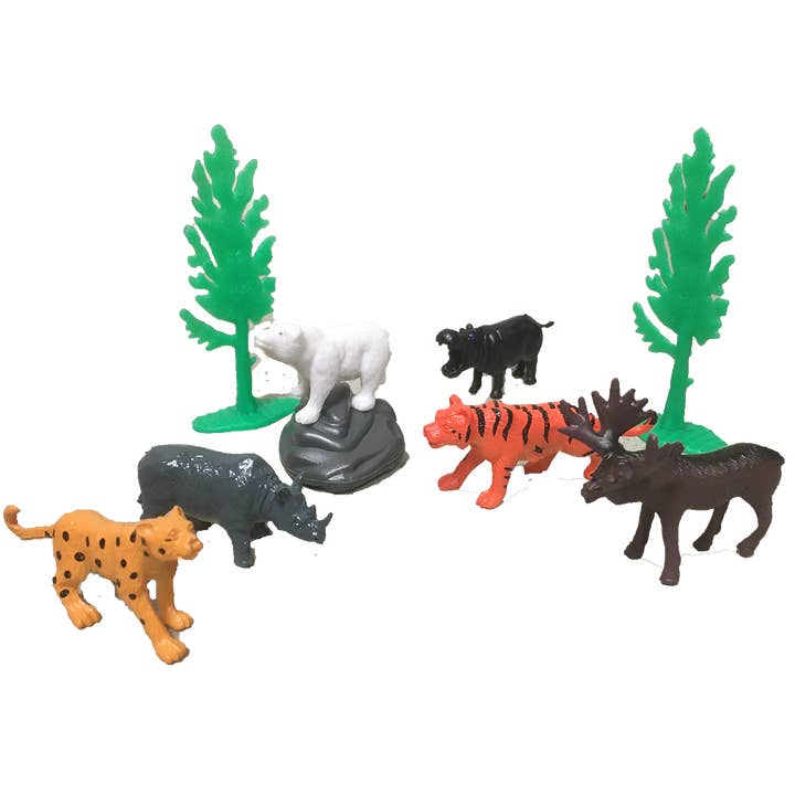 Texas Toy Distribution - Wholesale Figurine Toy - Kids - Zoo Animal Figurines in Clear Tube with Lion Head Topper2