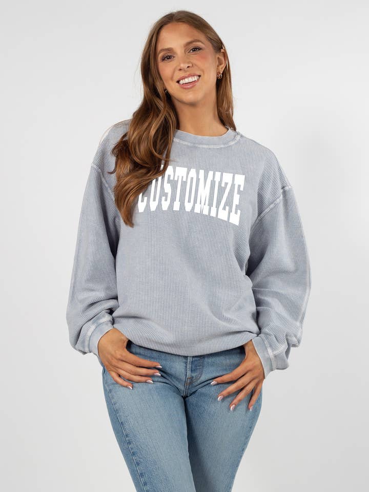 chicka-d - Wholesale Graphic Sweatshirt - Women's - The Original Custom Graphic Corded Crew, Jumbo Squeeze13