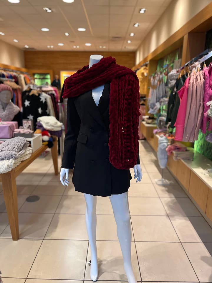 Maroon Color Tabu Knits Scarf for wholesale by Tabu Knits