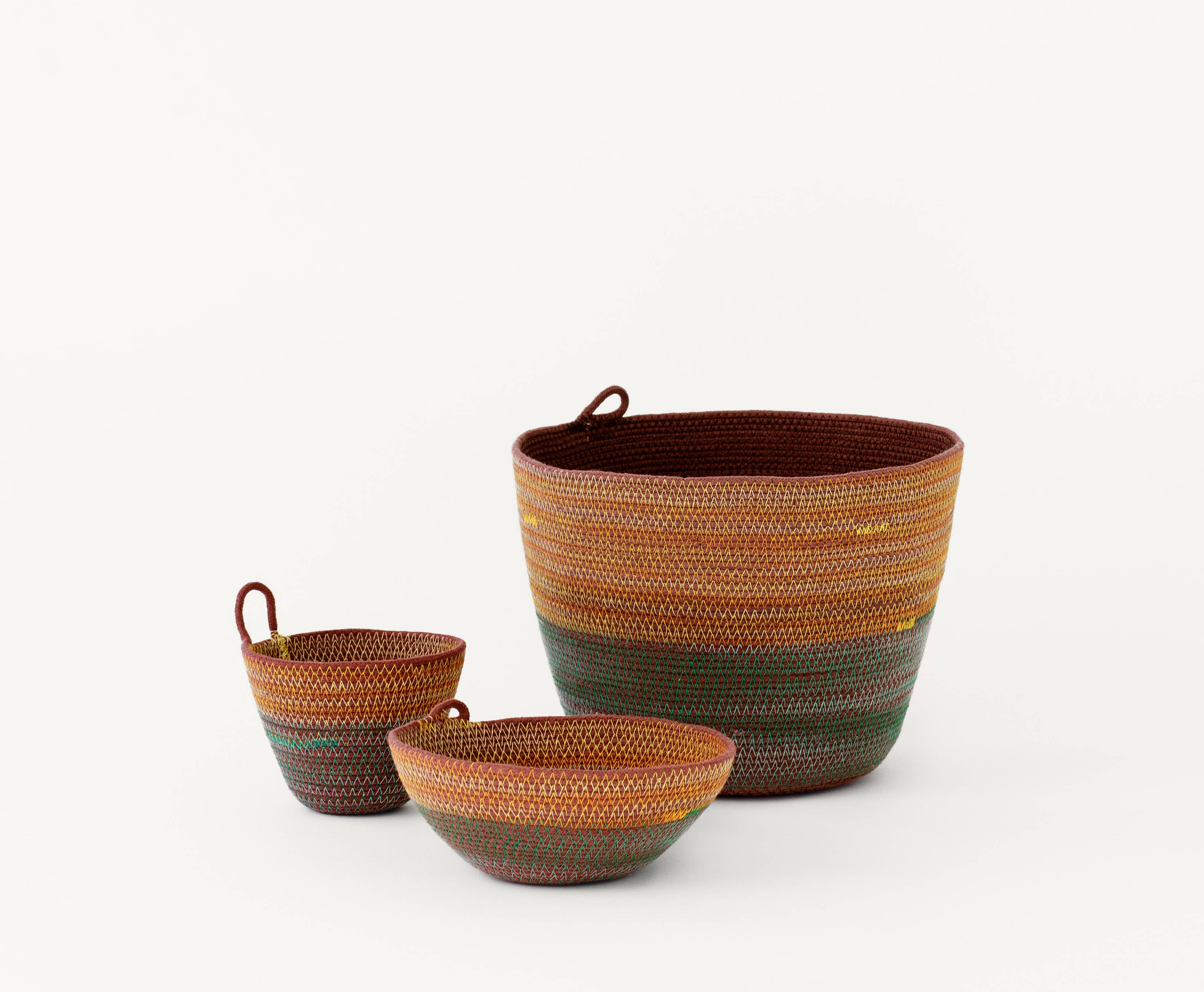 MOkun – wholesale Dekorativ tallrik/fat/skål – Teal och Marigold Rope Bowl5