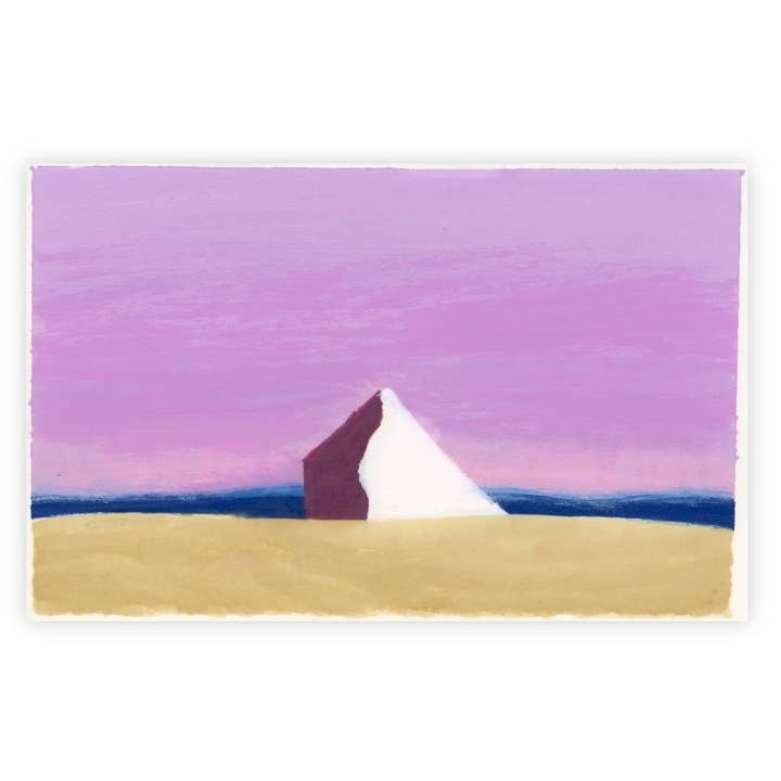 Pink Abstract Geometric Beach Landscape Art Print for wholesale by ArtbyHaise