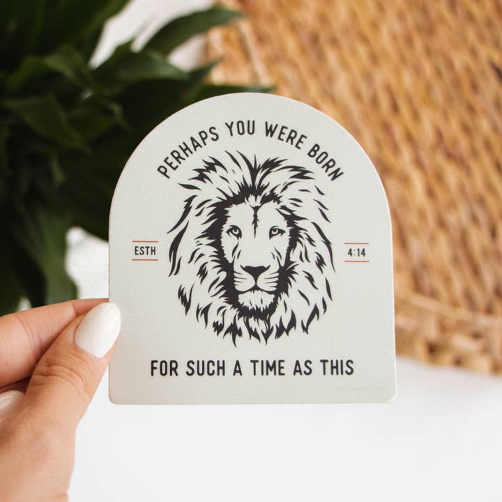 The Anastasia Co - Wholesale Sticker - For Such a Time as This Esther Lion Sticker - Ivory2