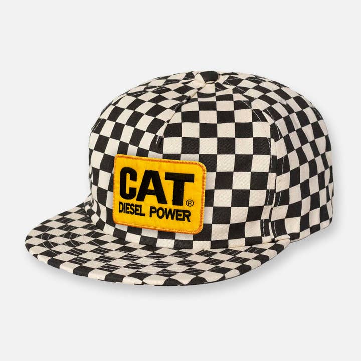 Webig Moto Company - Wholesale Flat Brim Cap - Unisex - CHECKERBOARD PIT CREW PATCH HAT COLLECTION