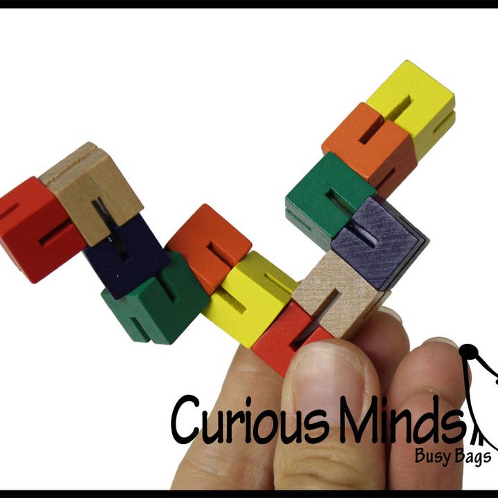 Curious Minds Toys – wholesale Fidget Toy - Barn – 1 liten bendy Wood Fidget-leksak - Flexibelt pussel Fidget med