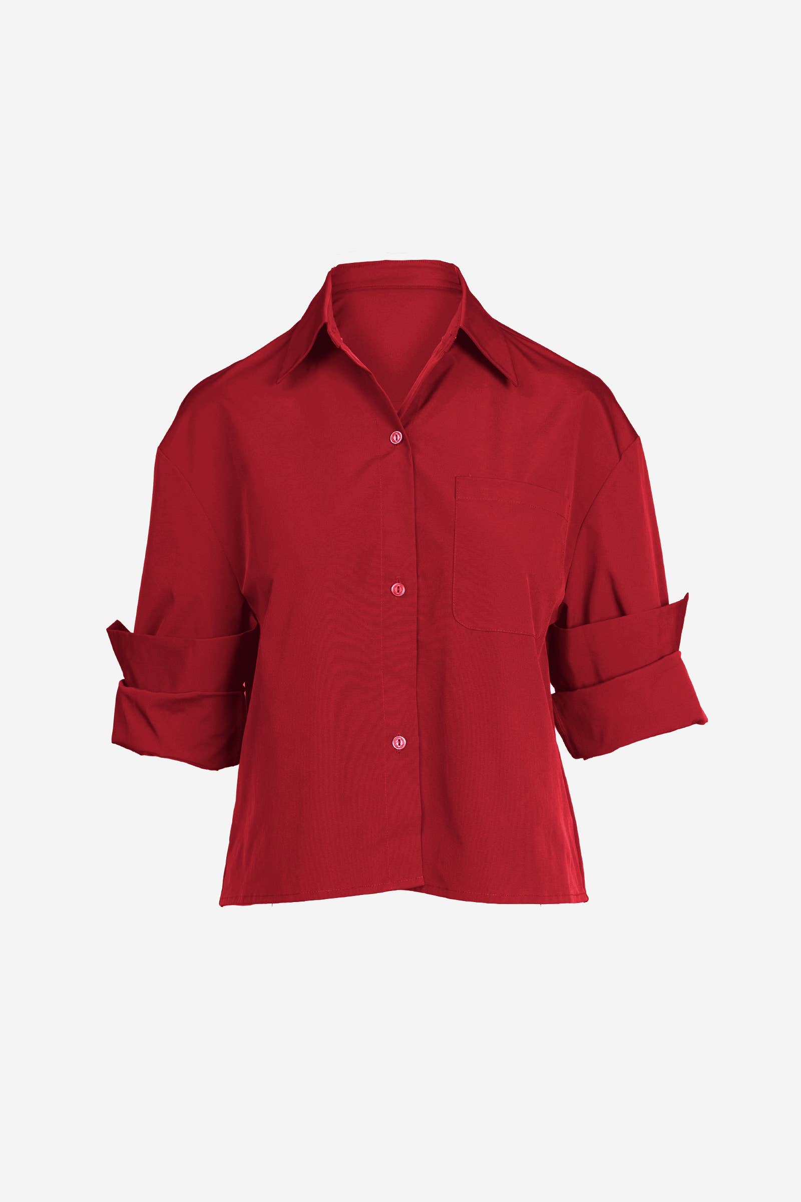 Naked Zebra – Großhandel Bluse – Damen – Bluse mit hochgekrempelten Ärmeln und Knopfleiste30