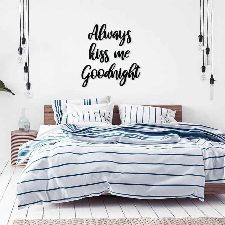 Always Kiss Me Goodnight Wood Sign, Bedroom Wall Decor for wholesale by Liz's Wood Designs