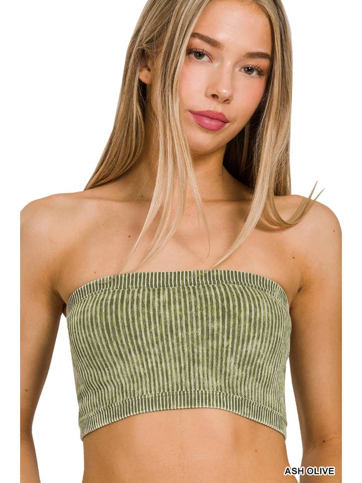 42POPS - Wholesale Bustier - Women's - ",,,.Premium washed seamless rib bandeau top bra1