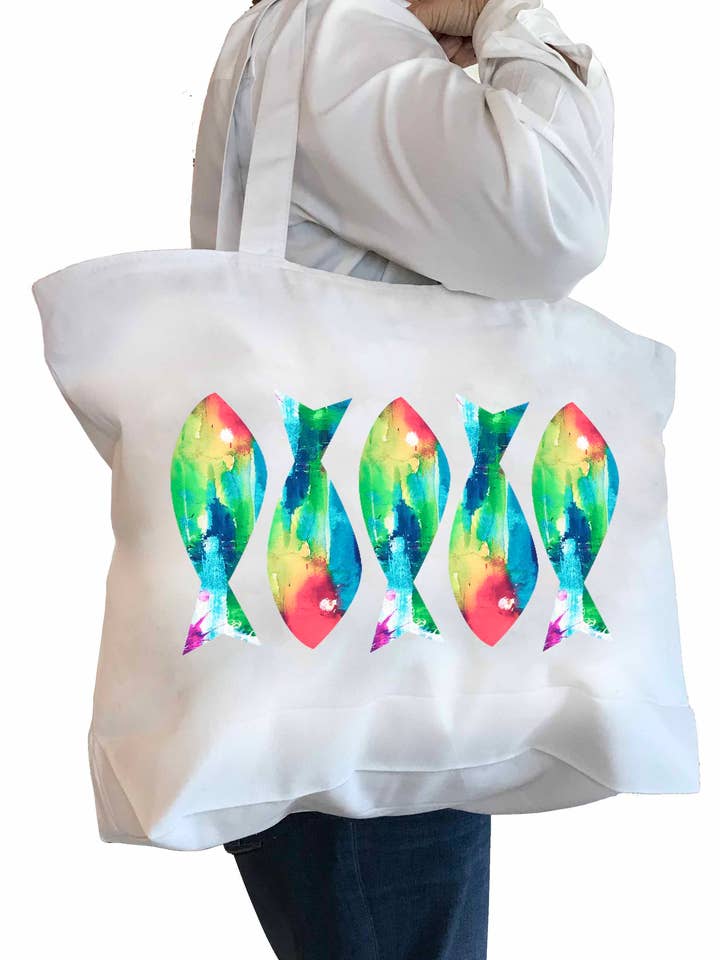 Bolsa de mano Watercolor Fish para venta al por mayor de M Design Studio Gifts