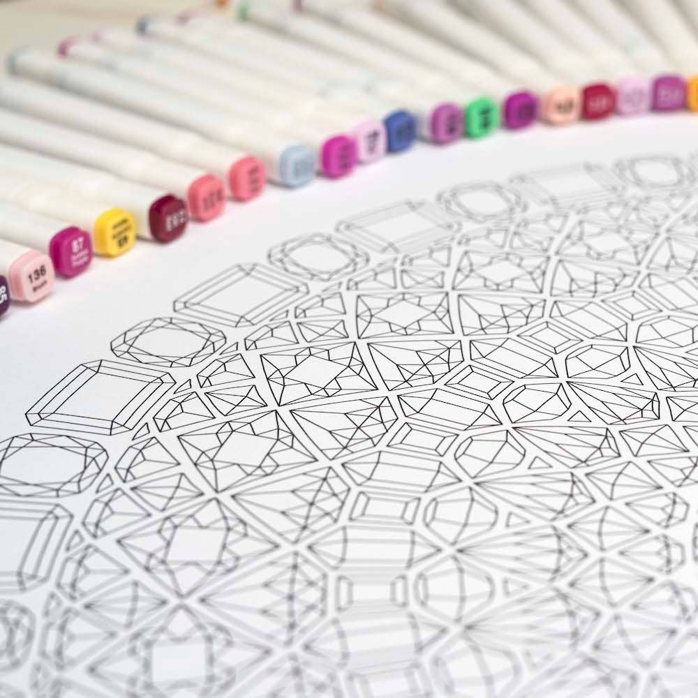 Anna Grunduls Design - Wholesale Poster - Gems Mandala Coloring Poster2