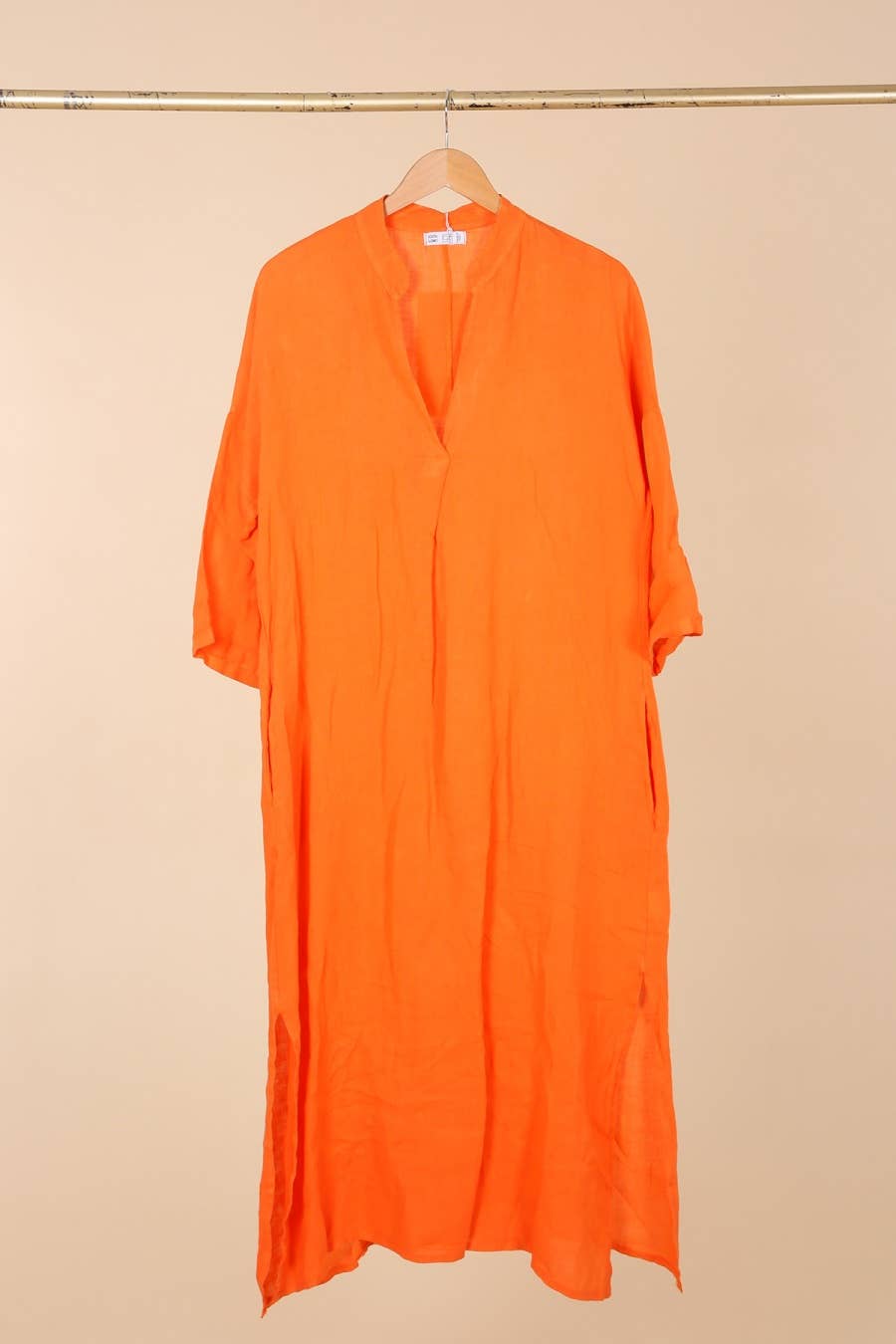 la maison des fibres naturelles – wholesale Klänning - Dam – Lång klänning med tunisisk krage 29340 i 100 % linne11