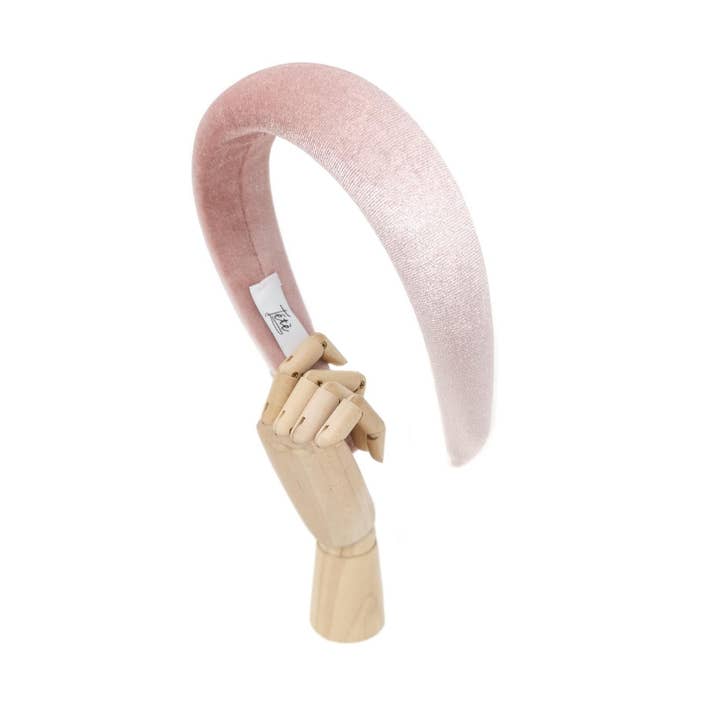 Tétè Accessories – Engroshandel Pandebånd - Dame – Buet pandebånd i pulverrosa fløjl3