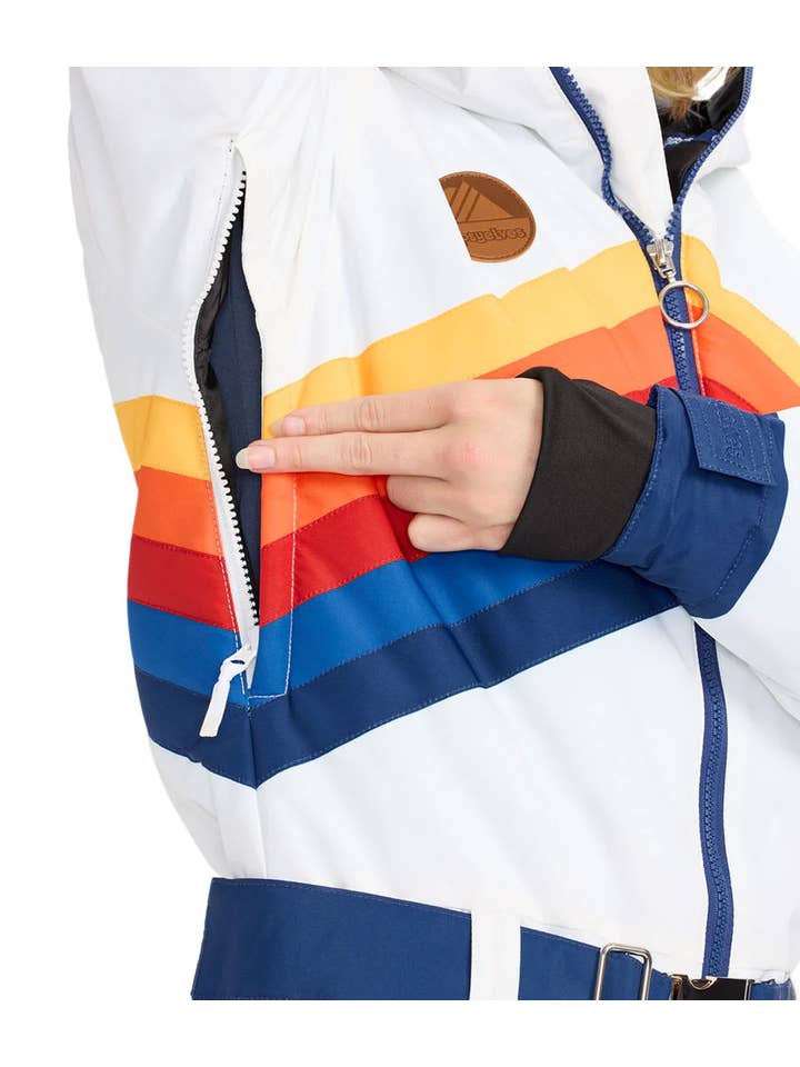 Tipsy Elves - Wholesale Ski Suit - Women's - Women's Colorpop Powder Snow Suit - Retro Stripe Ski Suit