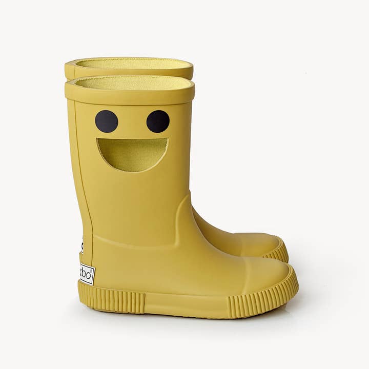 WISTITI Kids Rain Boots - Eco Rubber - Mustard for wholesale by BOXBO