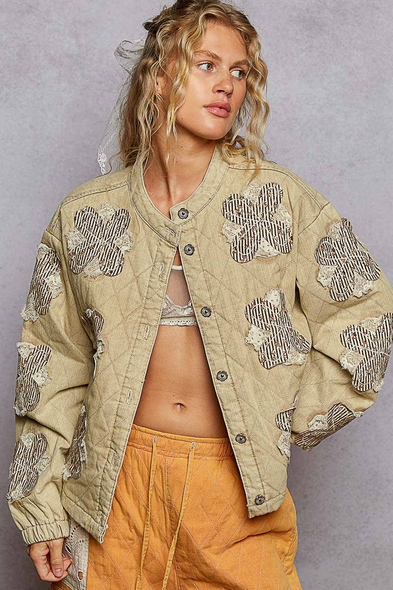 Pol Clothing - Wholesale Jacket - Women's - Mock neck balloon sleeve oversized fit quilted Jacket9