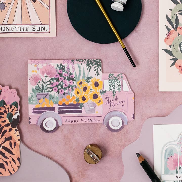 Sister Paper Co. - Wholesale Birthday Card - Flower Truck Birthday Card | Female Birthday Card | Floral5