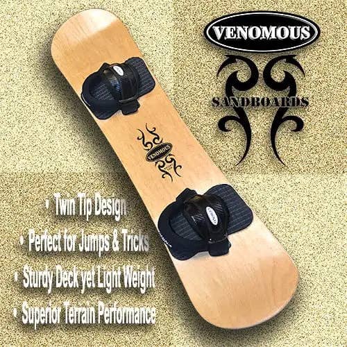 Sunset Desert Gear - Wholesale Sporting Accessories - Venomous Sport 121cm – Free Ride Sandboard With Foot Straps and Wax1