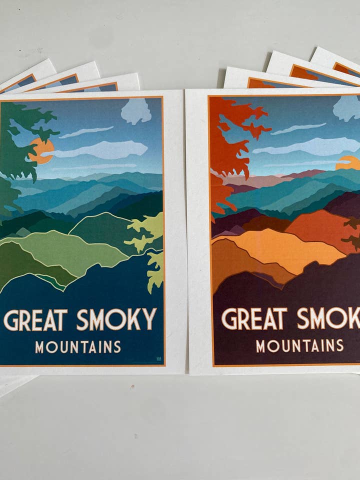 Cartes de correspondance Grandes Smoky Mountains Nature été/automne pour la vente par Shell Creek Sellers