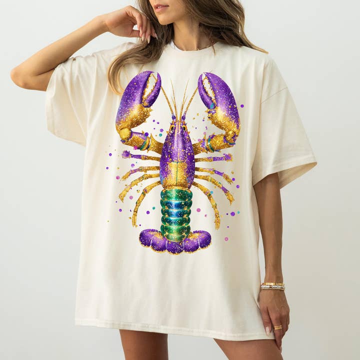 Camiseta de Mardi Gras, Camiseta de Cangrejo de Río de Luisiana, Suéter de Flor de Lis para venta al por mayor de DLT Ecommerce