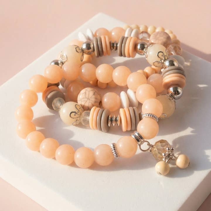 Arya Jewellery Wholesale – wholesale Jewellery set – Crystal Charm Ceramic Beaded Bracelet Set5