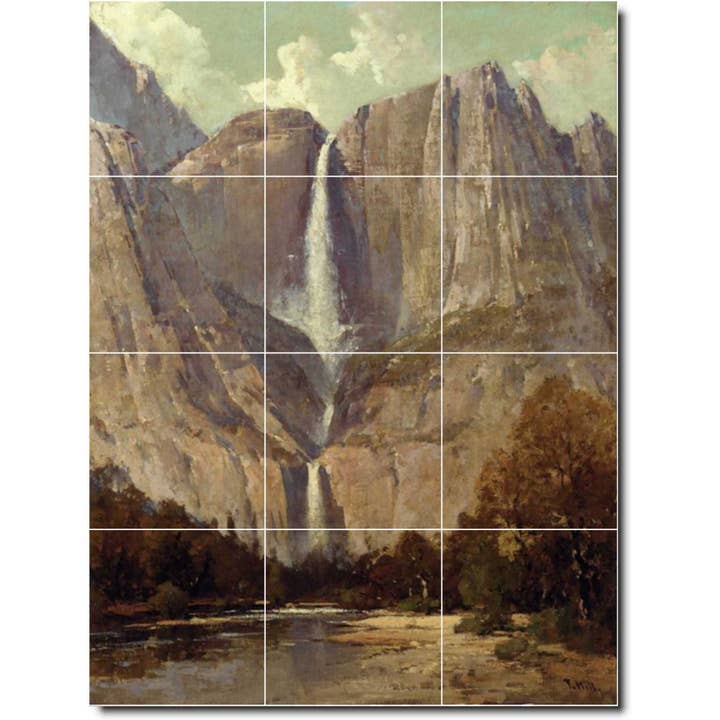 Waterfalls Ceramic Tile Mural PT04276 for wholesale by Picture-Tiles.com