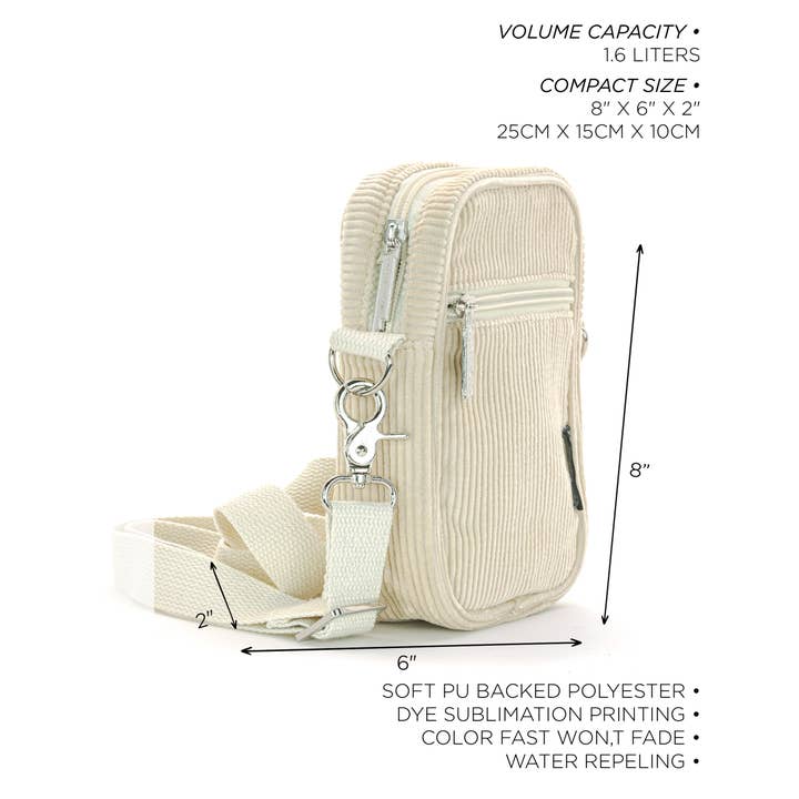 Fydelity - Wholesale Crossbody Bag - Women's - 88603: Brick Bag | Mini Crossbody | Corduroy Camel3