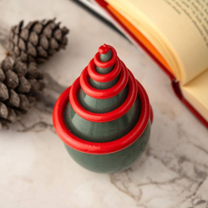 ANATOLIACRAFT - Wholesale Christmas Decoration - Hand-Blown Glass Christmas Tree Sculpture – Forest Spiral Design