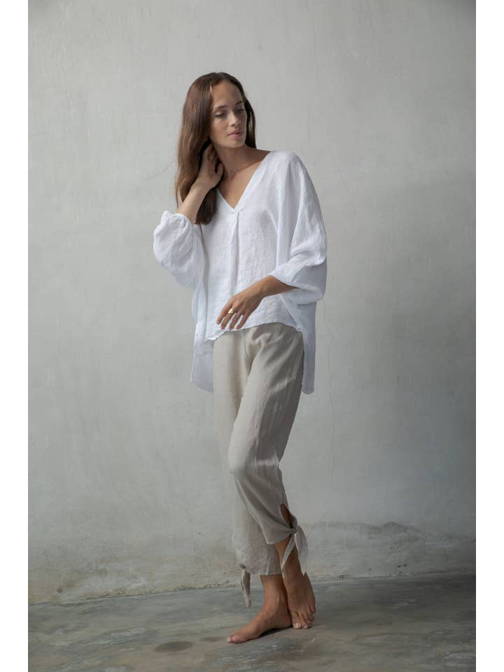 LUXMII - Wholesale Blouse – Women’s - Relaxed Pallocino Top White1