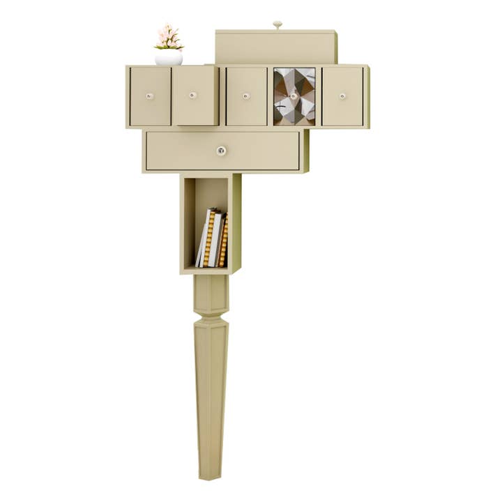 Onn Studio By Merit Home - Vente Console - Console à une jambe avec 5 tiroirs - meuble d'artisanat1