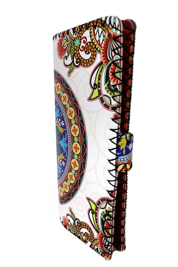 Cap Zone - Vendita all'ingrosso Portafogli - Donna - Portafogli pieghevoli in finta pelle con motivo mandala boho1