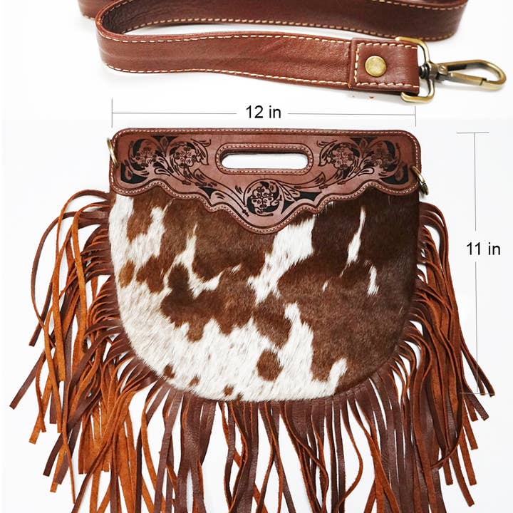 Rodeo - Wholesale Crossbody bag – Women's - Cowhide leather bag with fringe H8