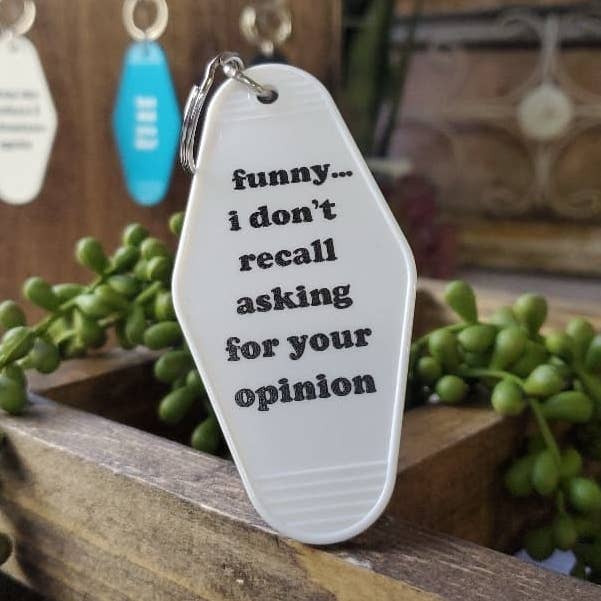 Retro Hotel Keychain - funny, i don't recall asking for wholesale by Mad River