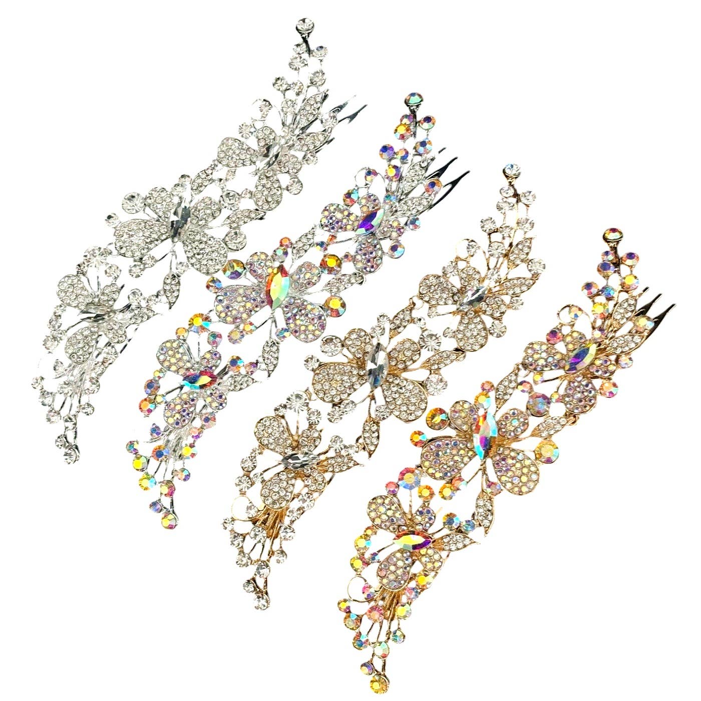 Diacly - Wholesale Hair Clip - Women's - Butterfly Crystal Flower Hair Deco Comb1