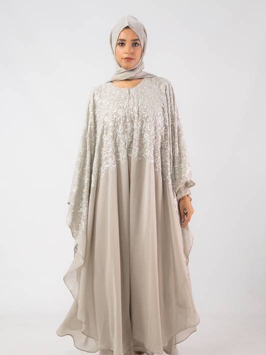 White Embroidered Jilbab Style Abaya for wholesale on Faire0