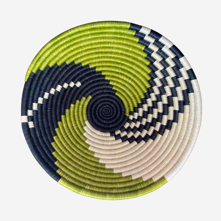 Hand Woven Bowl, Green/Black/White for wholesale by Agaseke Weaving Community