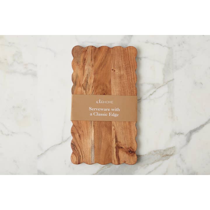 etúHOME - Wholesale Cutting Board - Scalloped Cutting Board, Medium Rectangle Plank2