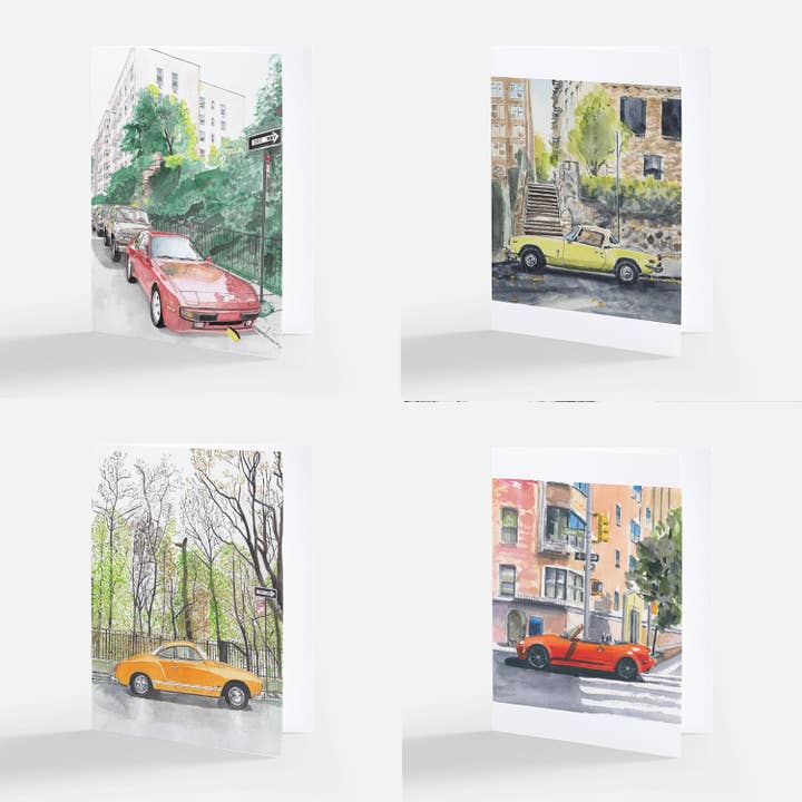 Art By Francis - Wholesale Everyday Greeting Card - Notecards Assorted - Uptown Wheels (8-pack)1