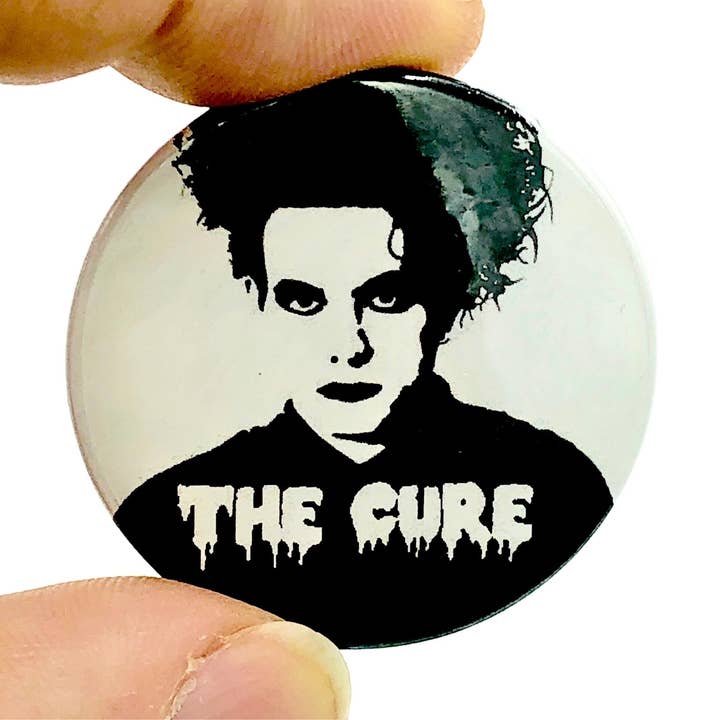 The Cure Button Pin Badge (pack of 3) for wholesale by Bite Your Granny