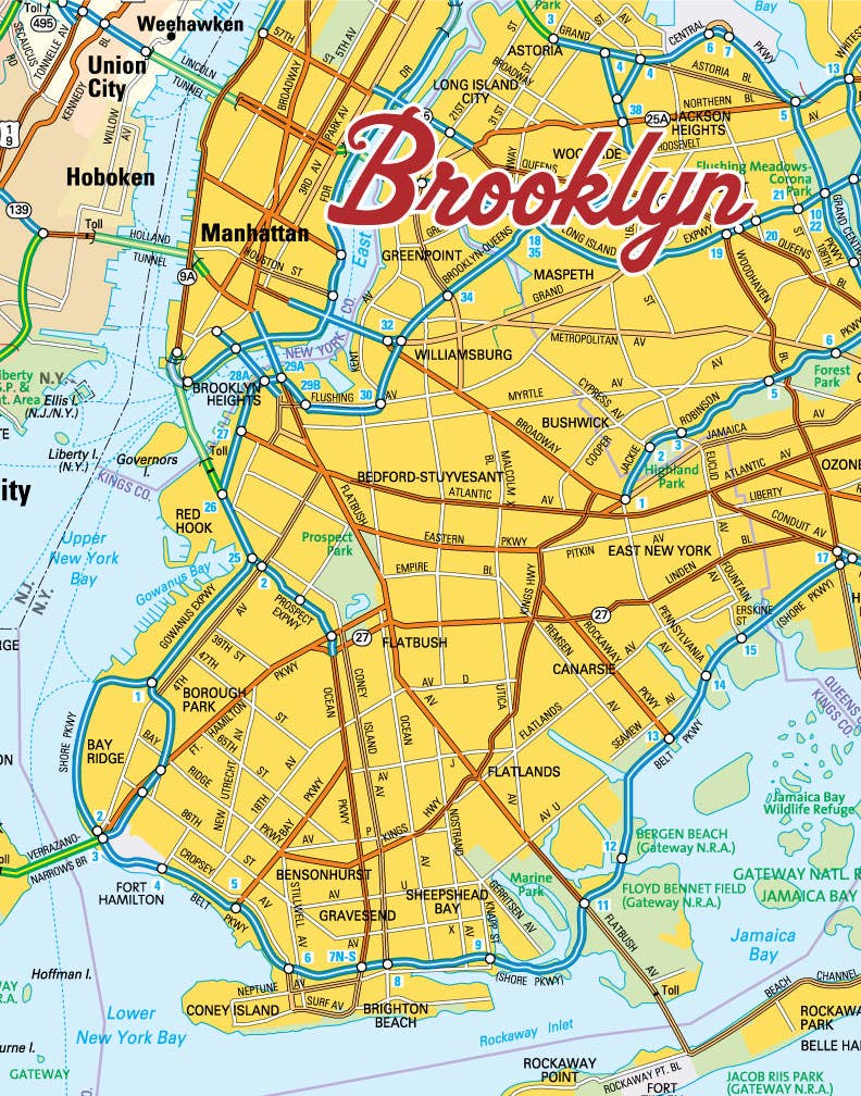 Fridgedoor - Wholesale Magnet - 2.5'' x 3.5'' Contemporary Brooklyn Map Magnet1