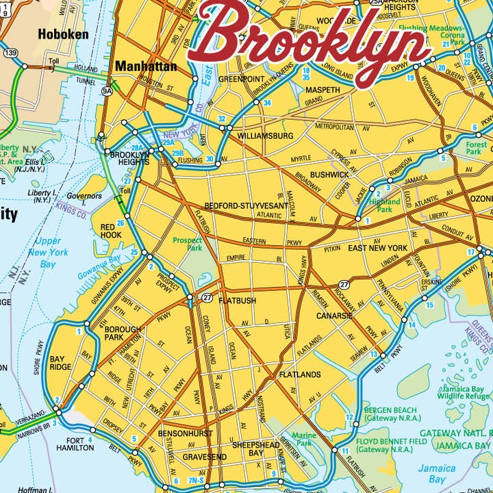 Fridgedoor - Wholesale Magnet - 2.5'' x 3.5'' Contemporary Brooklyn Map Magnet1