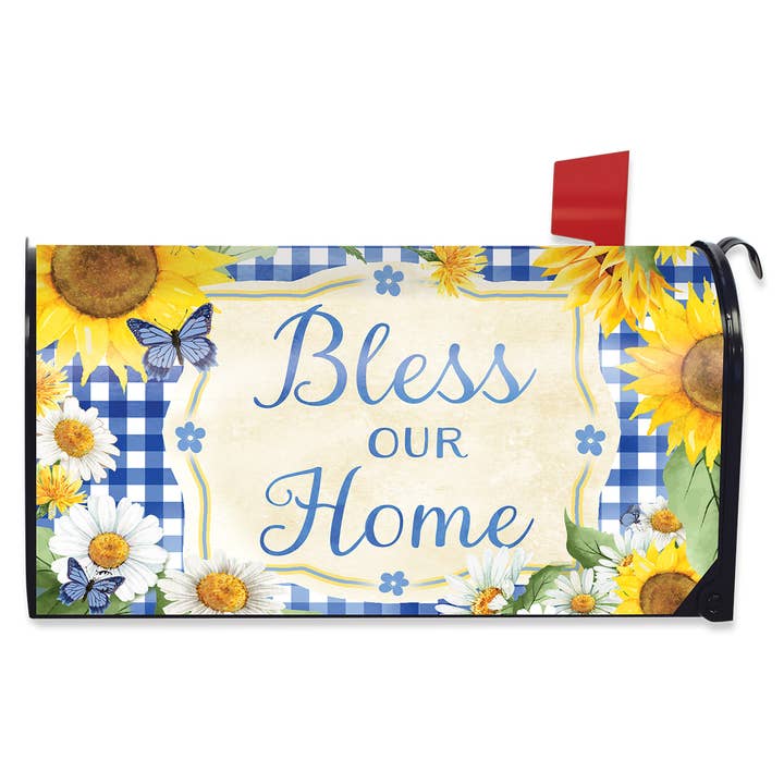 Bless This Home Floral Mailbox Cover for wholesale by Briarwood Lane